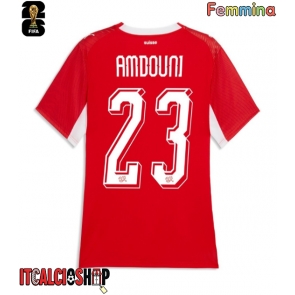 Svizzera Zeki Amdouni #23 Prima Maglia Femmina Mondiali 2026 Manica Corta